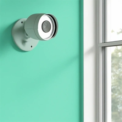 Hoover vivint camera facing a window